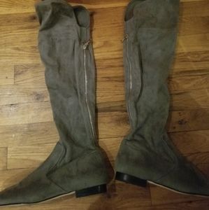 Grey suede boots